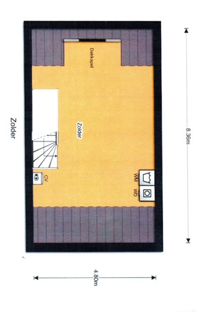 Plattegrond - Verger Der Kampstraat 37, 5941 DD Velden - plattegronden zolder.jpg